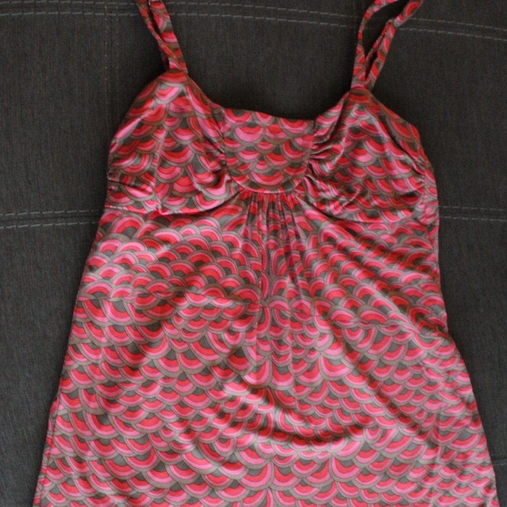 Trina Turk Medium Silk Pink and Tan Tank Top